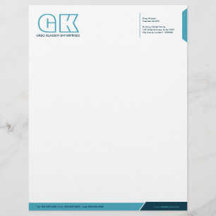 Professional Light & Dark Teal Letterhead