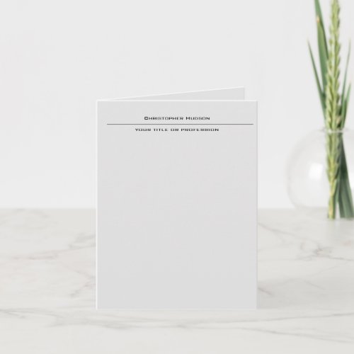 Professional Light Gray Simple Plain Note Card