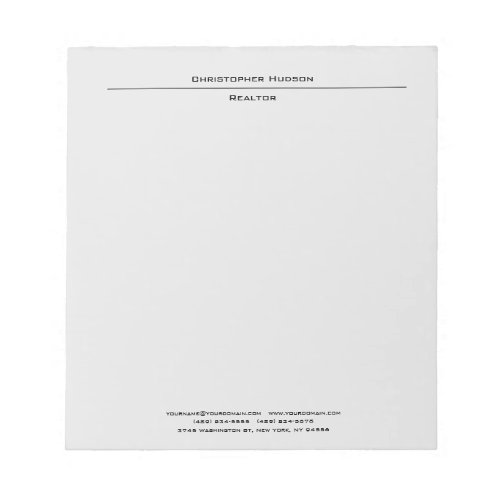 Professional Light Gray Simple Plain Notepad