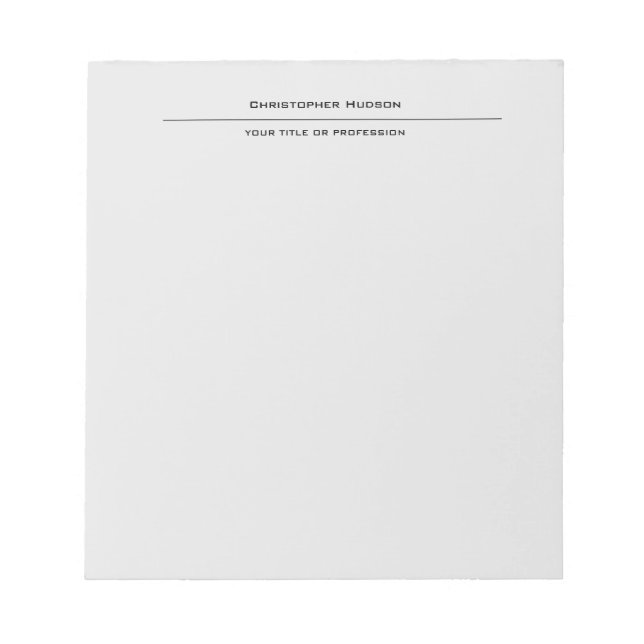 Professional Light Gray Simple Plain Notepad (Front)