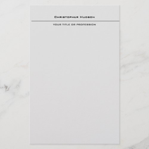 Professional Light Gray Simple Plain Stationery