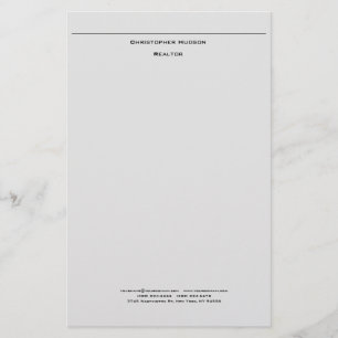 Professional Light Gray Simple Plain Stationery