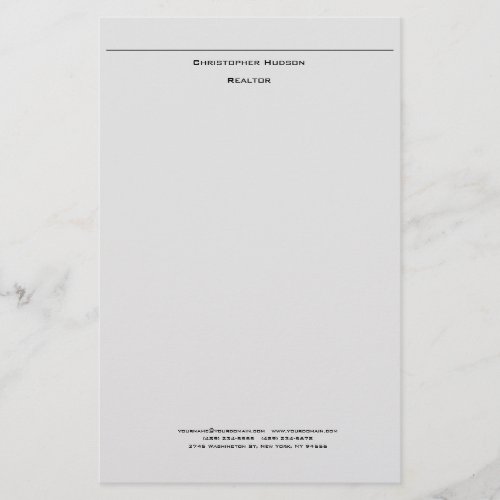 Professional Light Gray Simple Plain Stationery