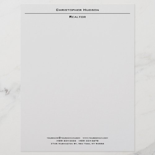 Professional Light Grey Simple Plain Letterhead