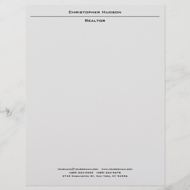Professional Light Grey Simple Plain Letterhead (Front)