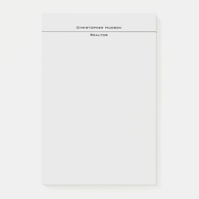 Professional Light Grey Simple Plain Post-it Notes (Front)