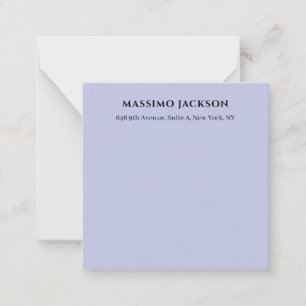 Professional lilac color modern minimalist name note card