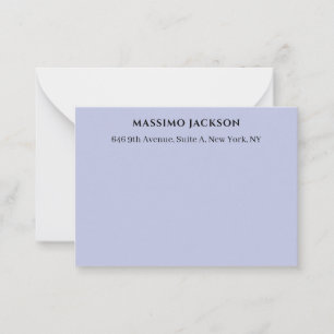 Professional lilac color modern minimalist name note card