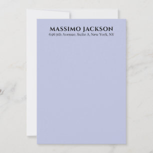 Professional lilac color modern minimalist name note card