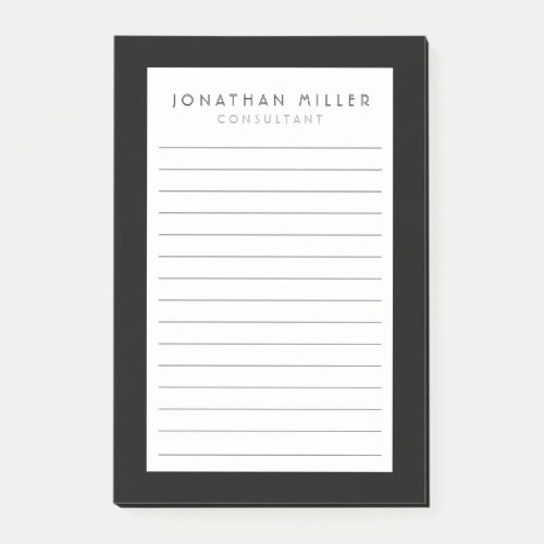Professional Lined Black  White  Name No Post_it Notes