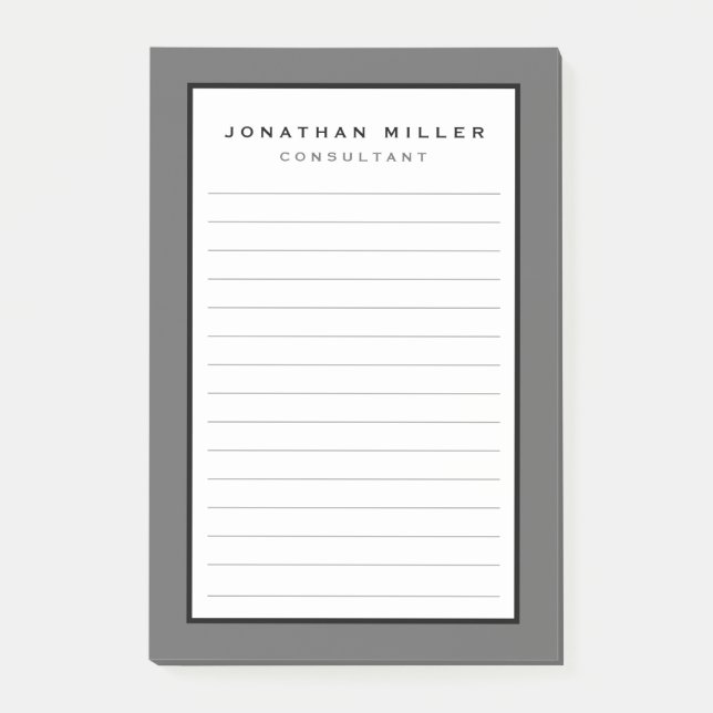 Professional Lined Gray | Name Notes (Front)