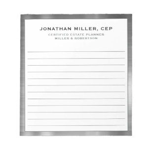 Professional Lined Name Title Company Notepad