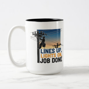 Professional Lineman Proud Utility Worker Two-Tone Coffee Mug