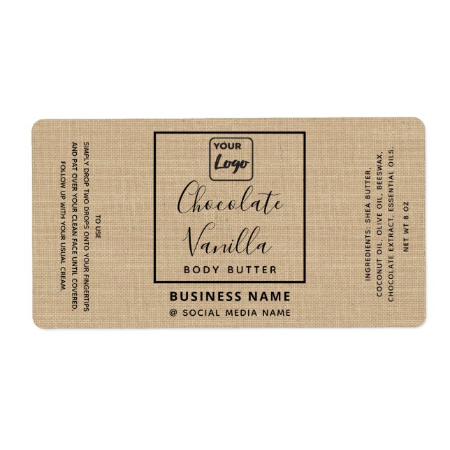 Professional linen look typography  logo product   label (Front)