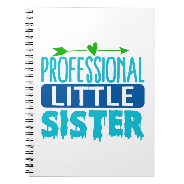 Professional Little Sister Blue Paint Drip Notebook (Front)
