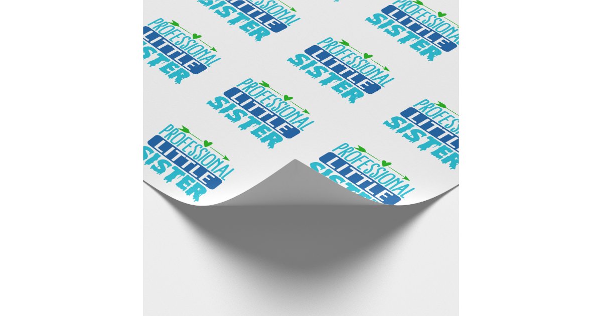 Professional Little Sister Blue Paint Drip Wrapping Paper Zazzle