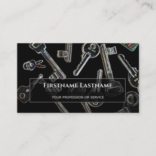 Professional locksmith or lock and key service business card