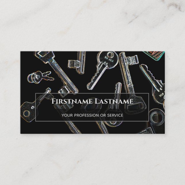 Professional locksmith or lock and key service business card (Front)
