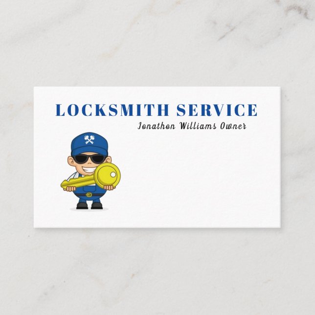 Professional Locksmith Service Business Card (Front)
