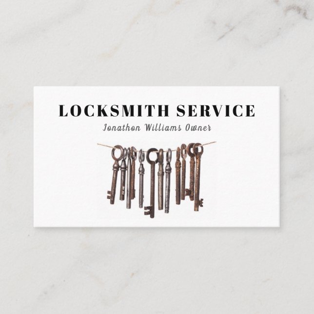 Professional Locksmith Service Business Card (Front)