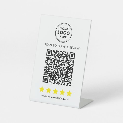 Professional Logo and QR review feedback Pedestal Sign
