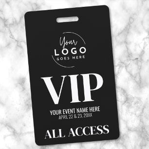Professional Logo Black White VIP Event Badge