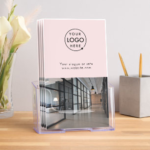 Professional Logo Blush Pink Business Trifold Brochure