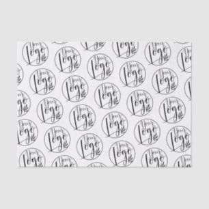 Professional Logo branding black white pattern Tissue Paper