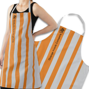 Professional Logo Company Name Gray Orange Apron