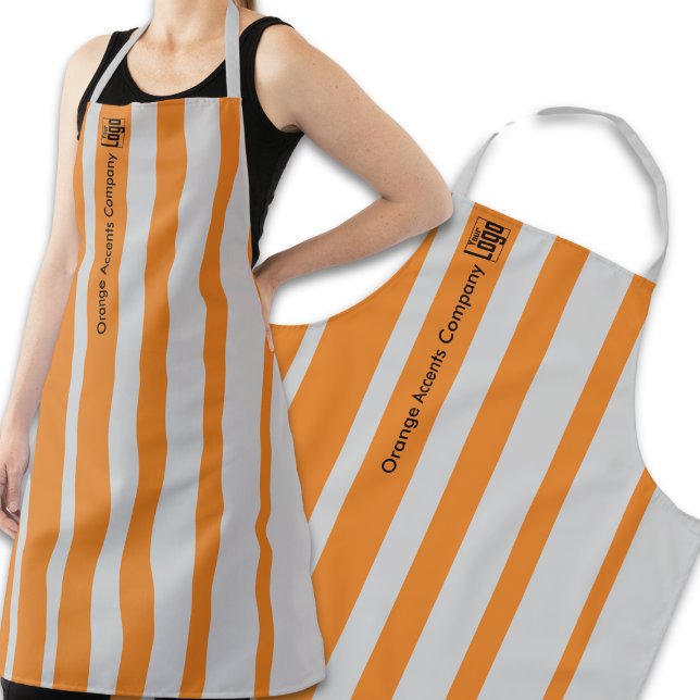 Professional Logo Company Name Gray Orange Apron (Professional Logo Company Name Gray Orange Apron)