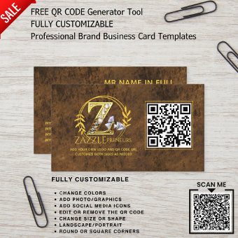 PROFESSIONAL LOGO DESIGN CUSTOM BRANDED QR CODE BUSINESS CARD | Zazzle