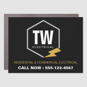 Professional Logo Electrician Electrical Services Car Magnet