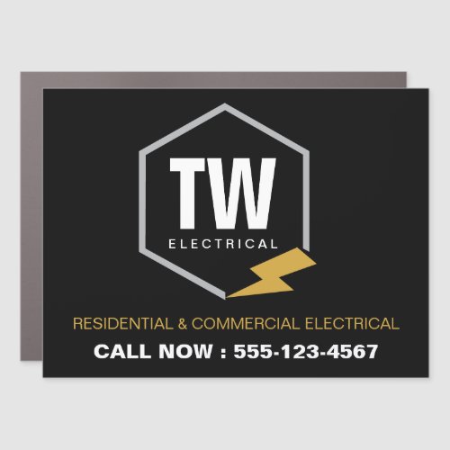 Professional Logo Electrician Electrical Services Car Magnet