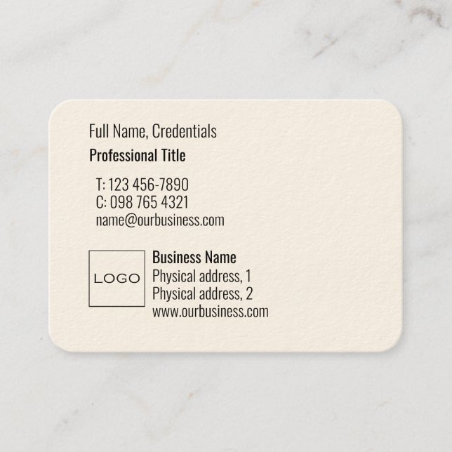 Professional Logo Elegant Modern Simple Mighty Business Card (Front)