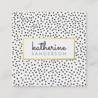 PROFESSIONAL LOGO EMBLEM modern black faux gold Square Business Card