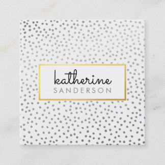 PROFESSIONAL LOGO EMBLEM modern faux gold silver Square Business Card