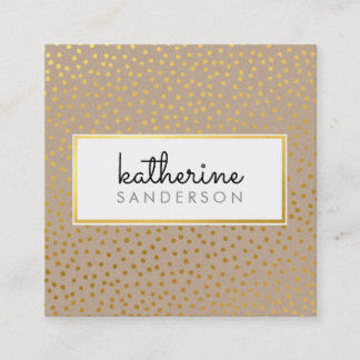 PROFESSIONAL LOGO EMBLEM modern kraft faux gold Square Business Card