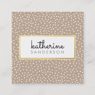 PROFESSIONAL LOGO EMBLEM modern kraft gold white Square Business Card