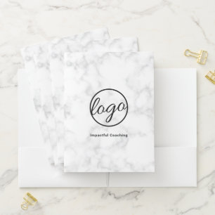 Professional Logo Marble Business Pocket Folder