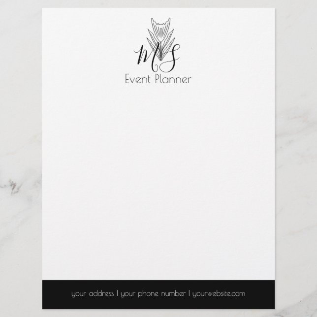 Professional Logo - Minimalist Event Planner Letterhead (Front)
