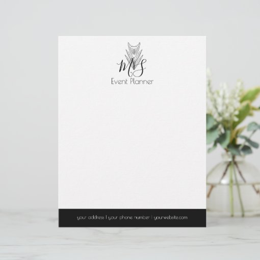 Professional Logo Minimalist Event Planner Letterhead Zazzle