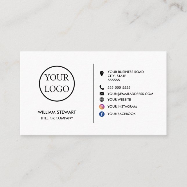 Professional Logo Minimalist Social media Website Business Card (Front)