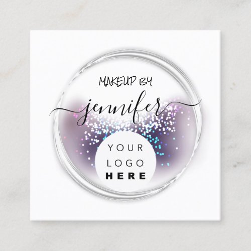 Professional Logo Nails Beauty Hair White Abstract Square Business Card