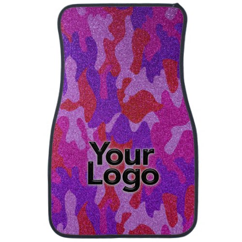 Professional Logo Pink Camouflage Glitter Monogram Car Floor Mat