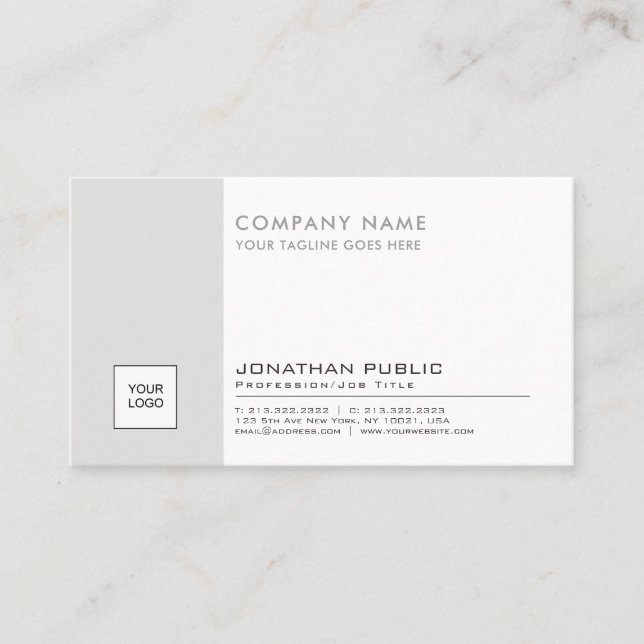 Professional Logo Plain Corporate Modern Elegant Business Card (Front)