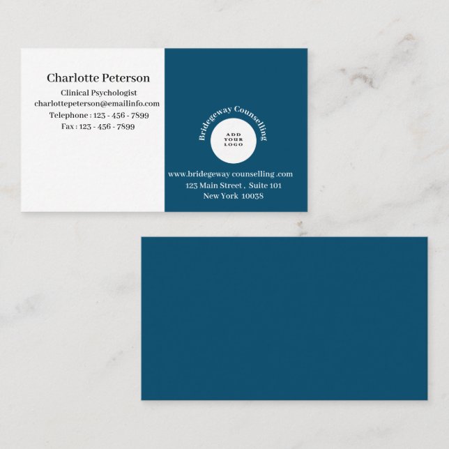 Professional  Logo Psychologist & Counselor  Business Card (Front/Back)
