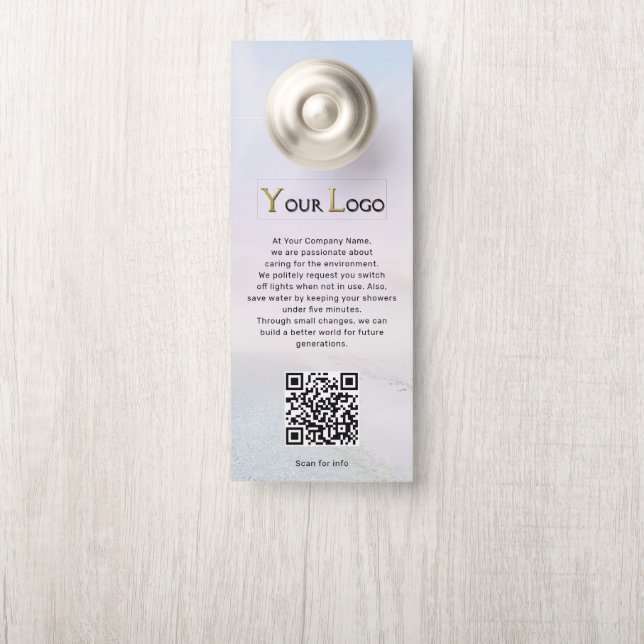 Professional Logo QR Code Hotel B&B Information Door Hanger (On Knob)