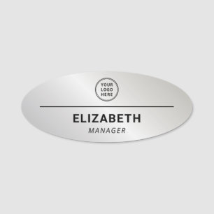 Professional Logo Silver Employee Name Tag