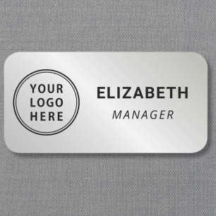 Professional Logo Silver Name Tag