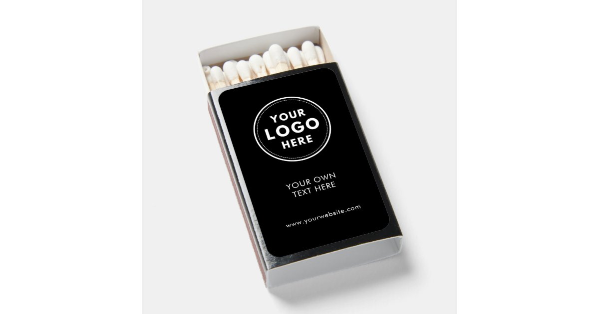 Professional Logo simple black Matchboxes | Zazzle